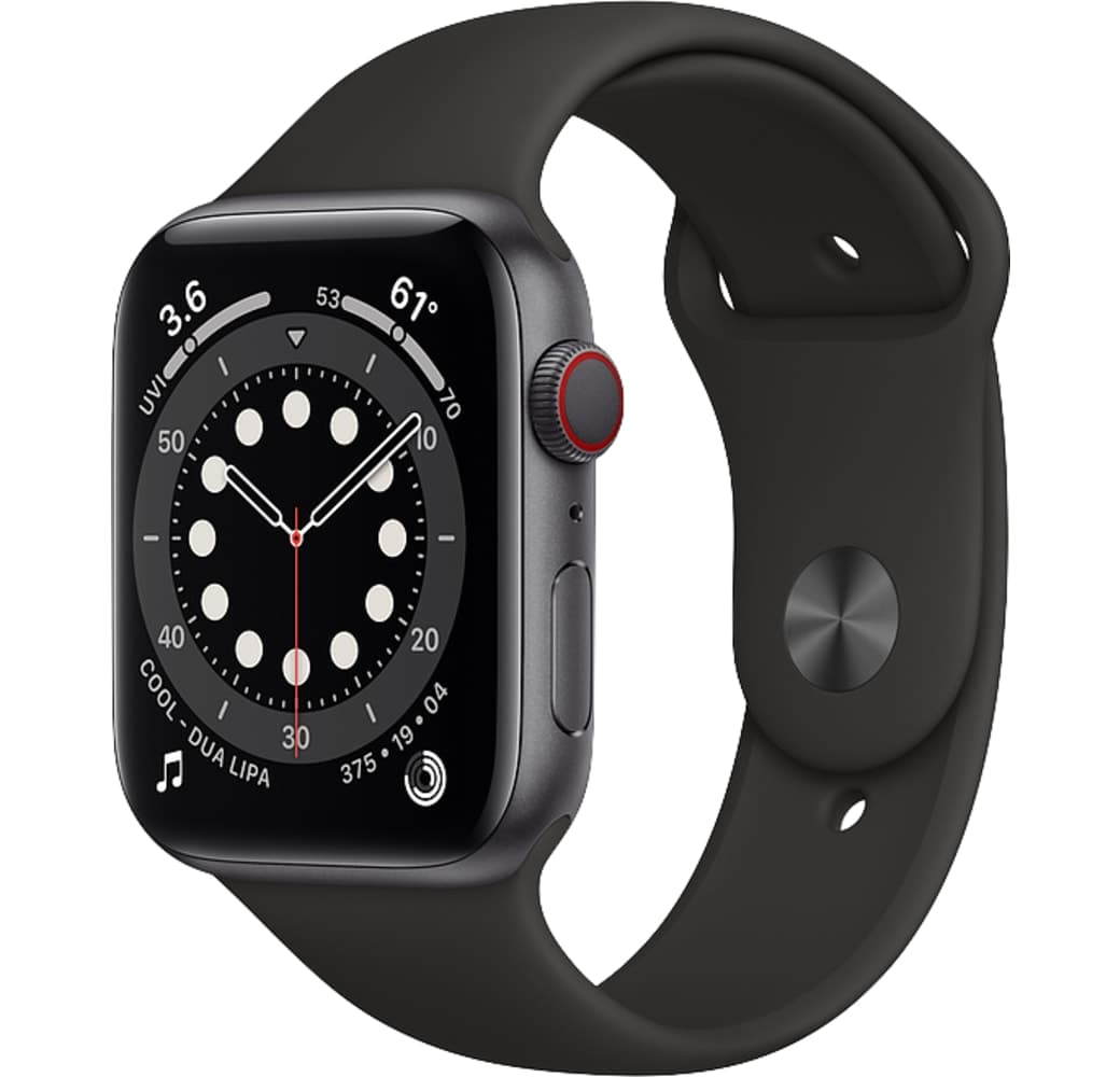 Schwarz Apple Watch Series 6 GPS + Cellular, Aluminiumgehäuse, 44 mm.1
