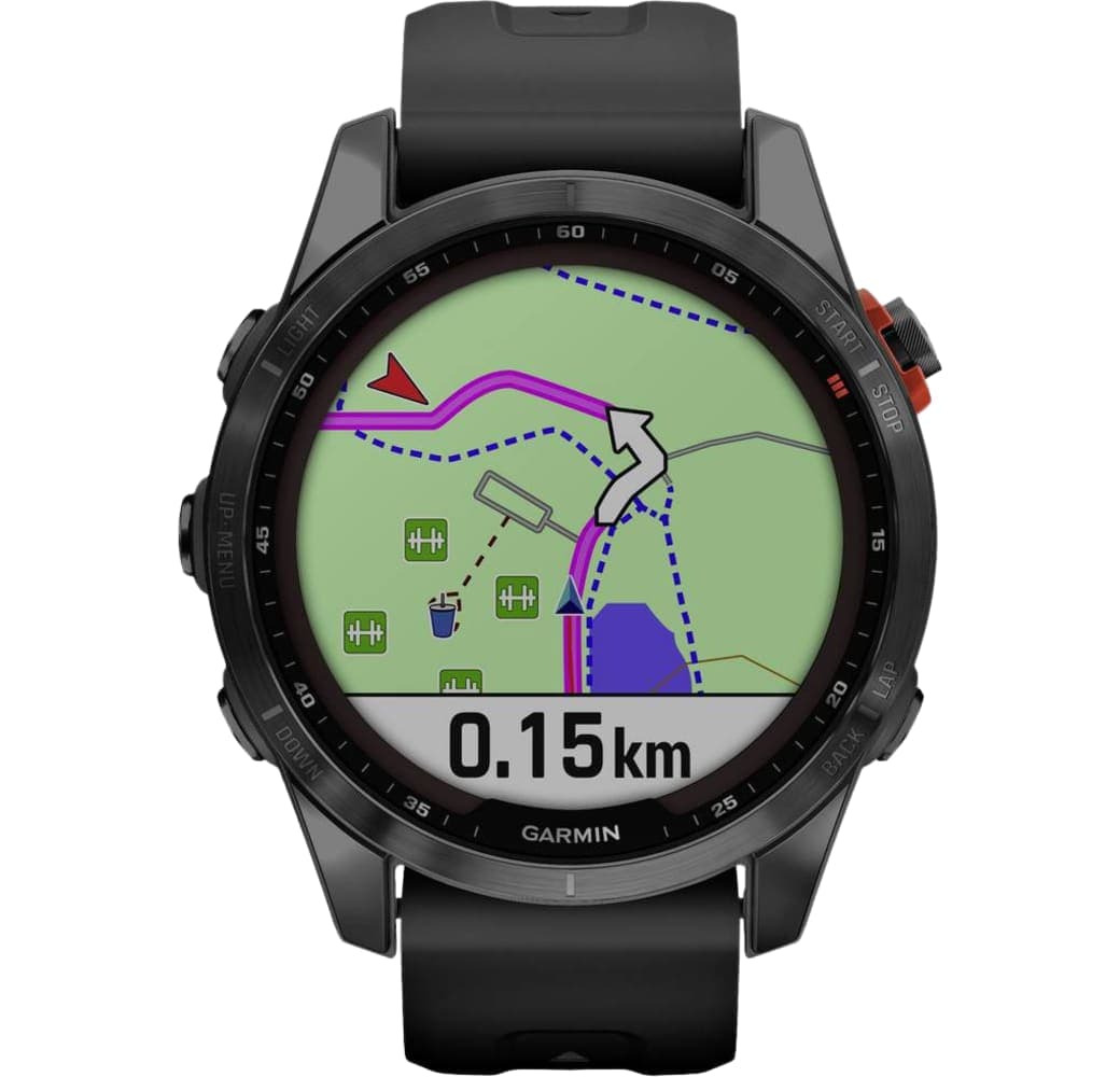 Schwarz Garmin FENIX 7 SOLAR Smartwatch, Stainless Steel Case, 47mm.3