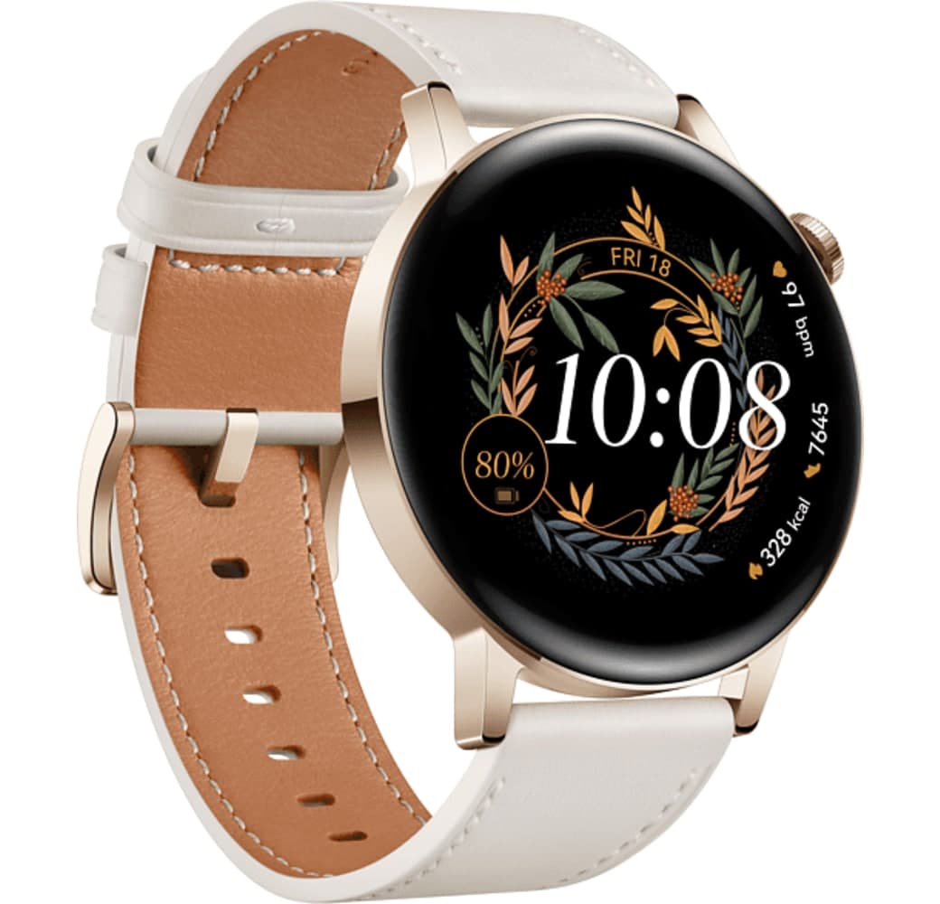 White Huawei Watch GT3 Smartwatch, Stainless Steel Case, 42mm.3