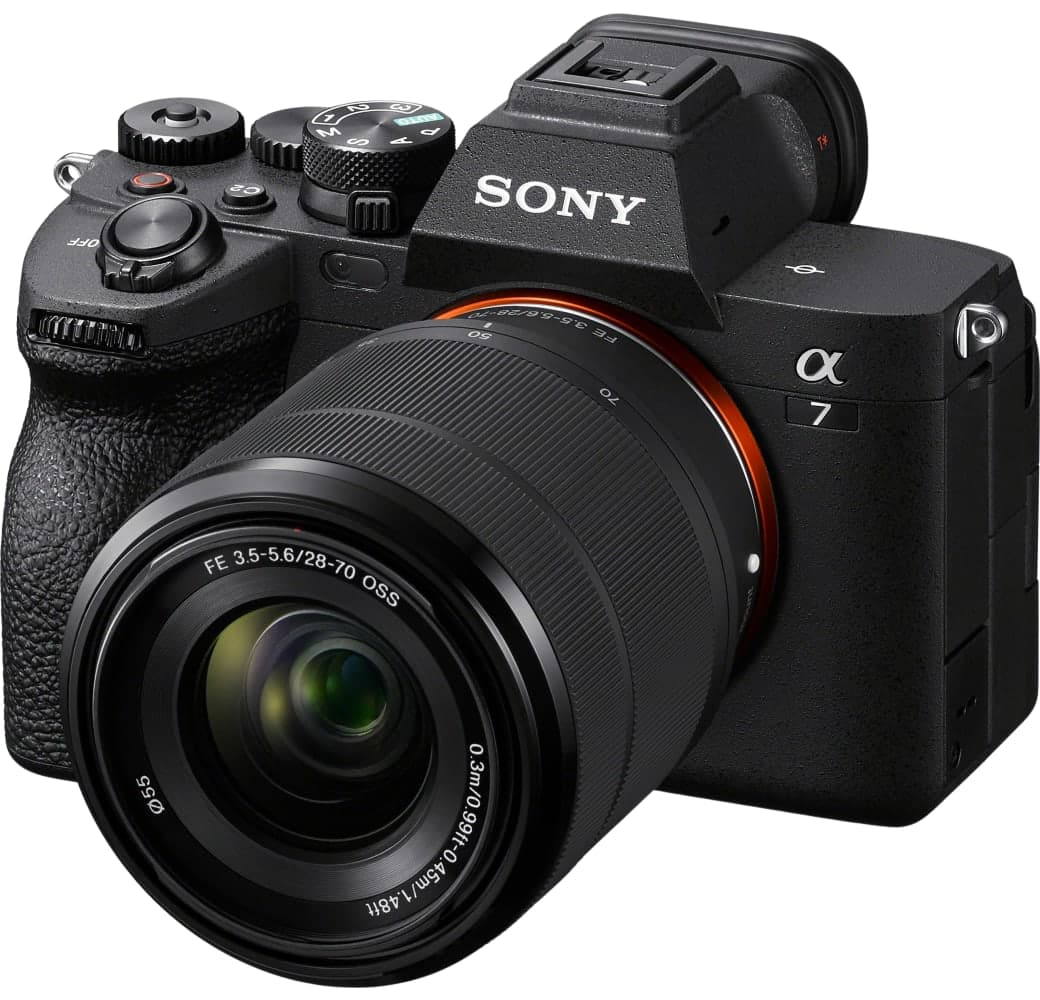 Black Sony Alpha 7 IV Systeemcamera, met lens FE 28-70 mm f/3.5–5.6 OSS.1