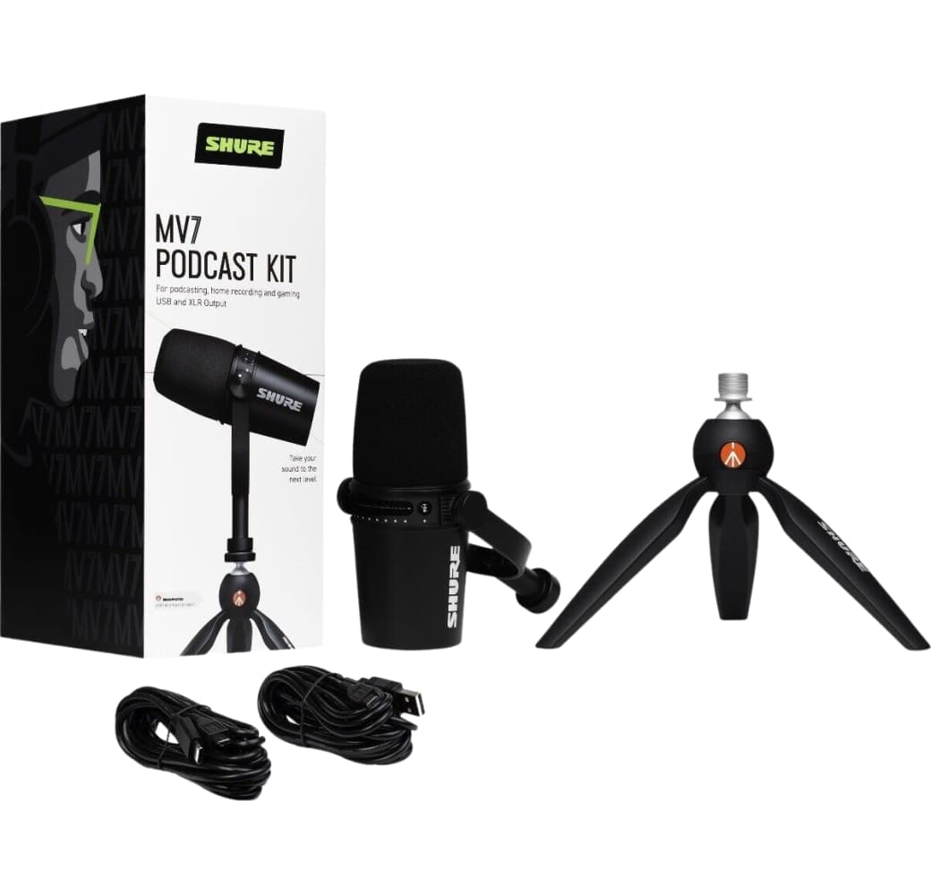 Black Shure MV7 Podcast Kit Microphone.4