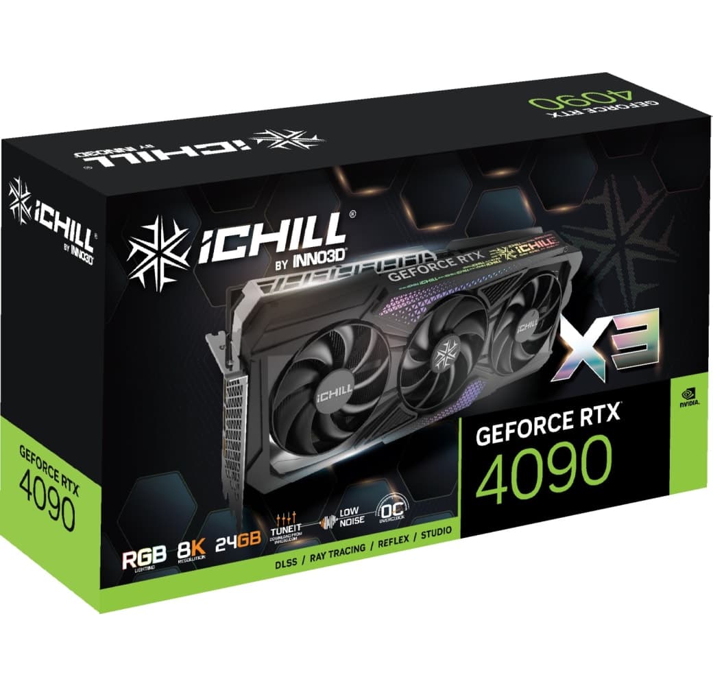 Black Inno3D GeForce RTX 4090 iCHILL X3 Graphics Card.3