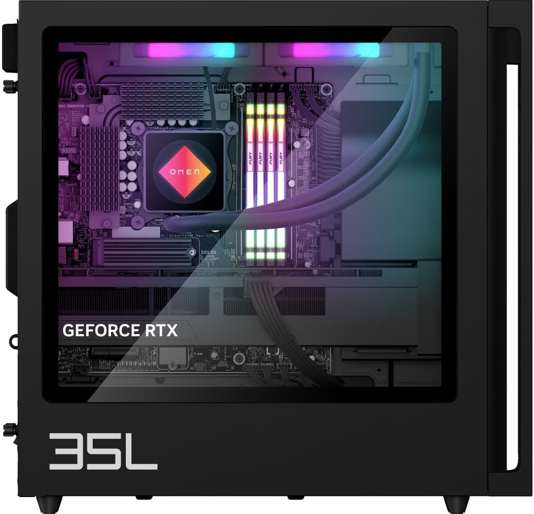 Zwart HP Omen 35L Gaming Desktop | Gaming PC GT16-0078ng - AMD Ryzen™ 7 8700G - 32GB - 2TB SSD - NVIDIA® GeForce® RTX 4070 Ti.3