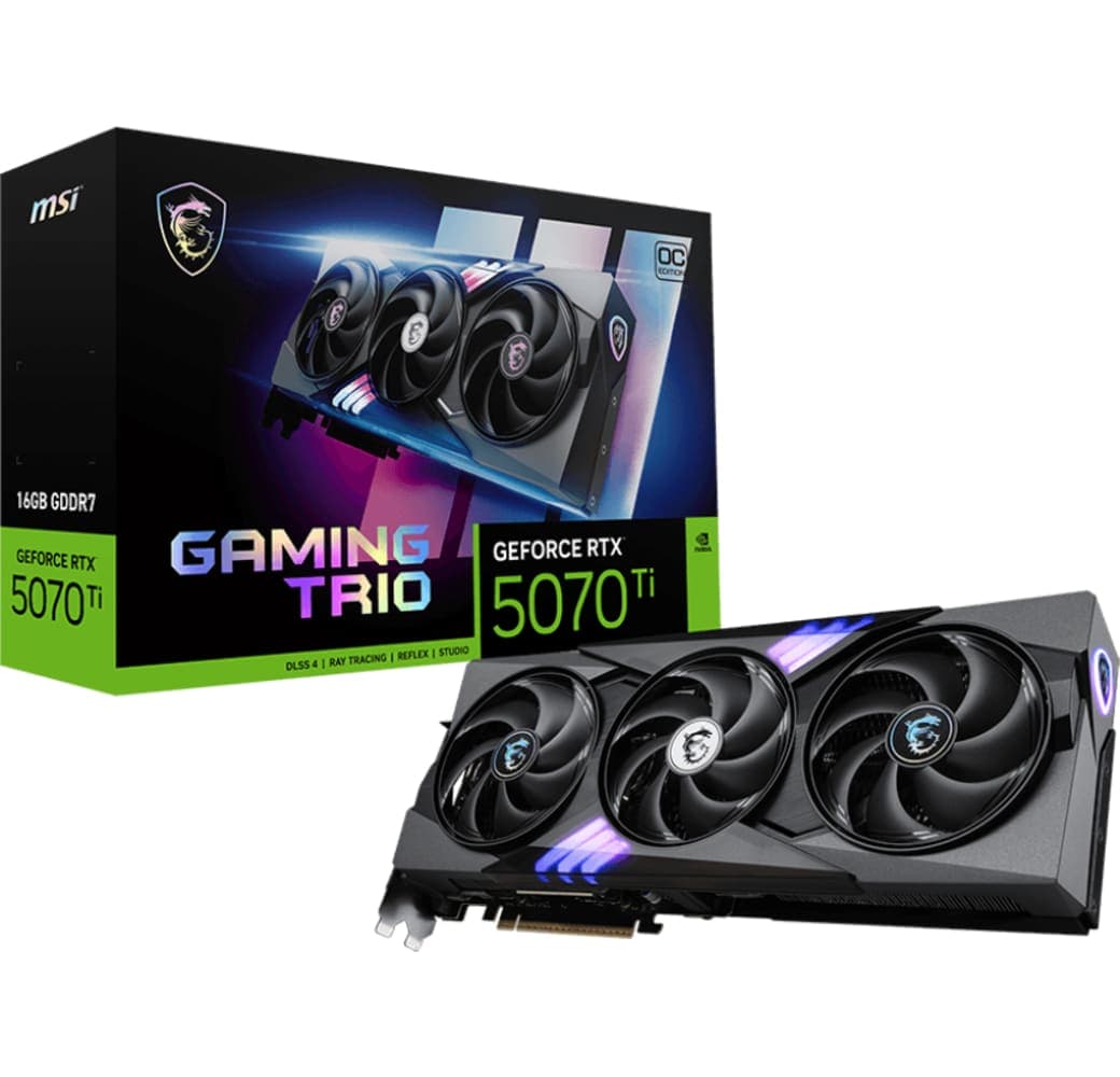 Black MSI GeForce RTX 5070 Ti 16G GAMING TRIO OC grafische kaart.1