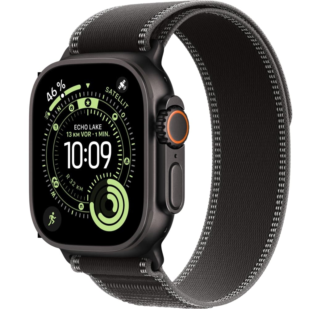 Schwarz/Kohlegrau Apple Watch Ultra 3 GPS + Cellular, Titangehäuse, Trail Loop, 49 mm.1